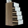 Tuhome Kaia 5 Drawer Dresser, Vertical Dresser, White/Pine CBC4764